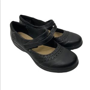 Clarks Collection Cheyn Lola Women's Black Leather Mary Jane Shoes Size 9 Wide